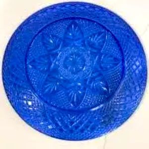 Antique Sapphire Blue Salad/Dessert Plate
by CRISTAL D'ARQUES-DURAND 8” Set (4)